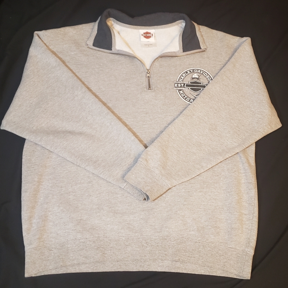 Harley-Davidson Gray Quarter-Zip Sweatshirt